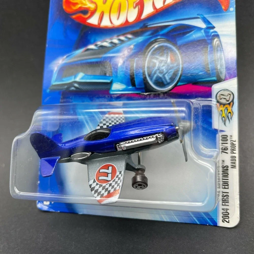 Hot Wheels 2004 First Editions Madd‎ Propz Airplane Blue Diecast 1/64 Scale #076